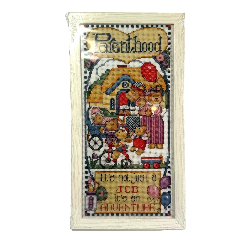 Design Works Counted Cross Stitch Kit PARENTHOOD Kit 9641 6"X12" w/ Frame NEW - Image 1 of 4