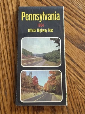  1964 Pennsylvania Official State Highway Department Road Map Excellent See Pix - Image 1 of 2
