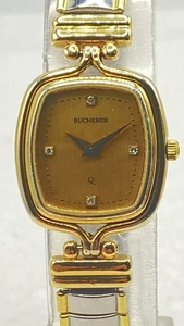 Vintage Quartz 1970s Bucherer G-F Bezel & Crown Swiss Made Ladies 24MM Works - Picture 1 of 20