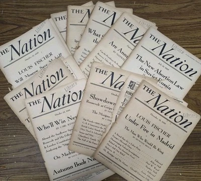 DAMAGED The Nation, Liberal Magazine Lot Of 10 1936-37, Vtg Political Articles Foto 1 de 4