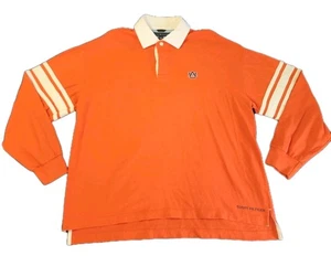 Vintage Auburn Tigers Shirt Long Sleeve Polo Orange Stripe XL Tommy Hilfiger - Picture 1 of 8