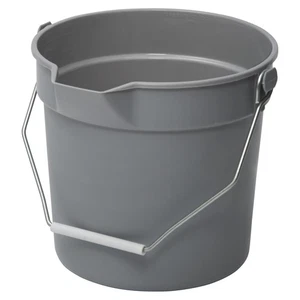 Heavy-Duty Plastic Bucket/Utility Pail with Pour Spout, 10 Quarts, Gray - Picture 1 of 2