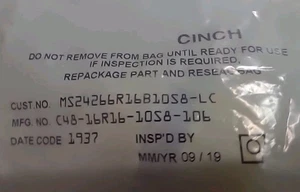 Cinch MS24266R16B10S8-LC, Connector - Picture 1 of 7