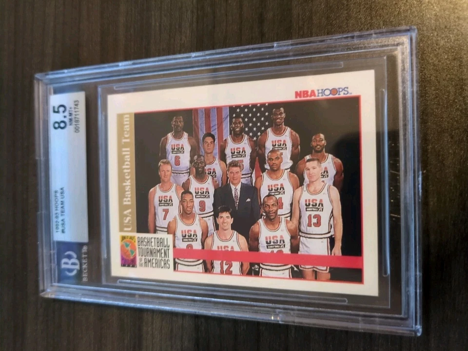 1992-93 NBA Hoops - Michael Jordan, Magic Johnson, Larry Bird Graded 8.5 - Image 1 of 4