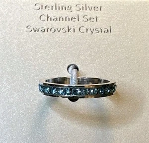 Beautiful Macy’s Sterling Silver Channel Set Swarovski Crystal Ring Size 5 - Picture 1 of 3