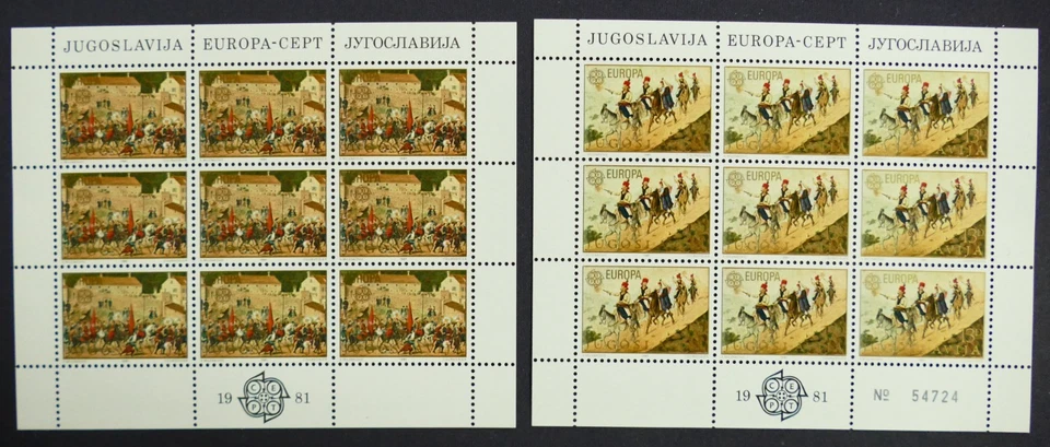 Yugoslavia Europa Michel Número 1883-1884 Juego de Hojas Como Nuevo (Al 867) Foto 1 de 1