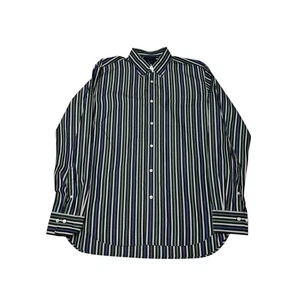 Façonnable Men's Classic Fit Striped Button Down Shirt XL Blue Green White - Picture 1 of 9