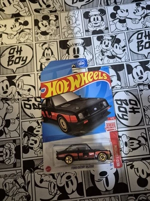 Hot wheels Ford Escort RS2000 red edition rare US model new on card - Image 1 of 2