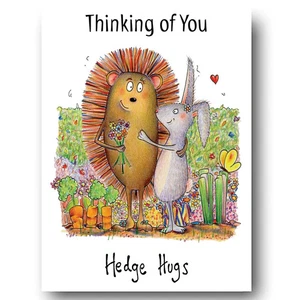 Compost Heap Card Thinking Of You Hedge Hugs Hedgehog Love Humorous Funny Pun - Picture 1 of 2