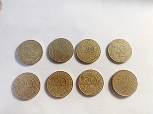 Vintage French Coins – 20 Centimes Marianne Lot (1970s–1990s) Pre-Euro - Picture 1 of 2