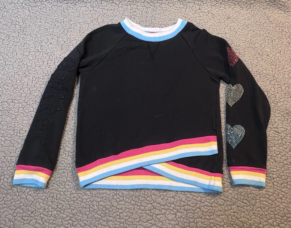 Sudadera Pullover Butter Niñas Talla 6 Camisa Manga Larga Negra y Rosa  Foto 1 de 4