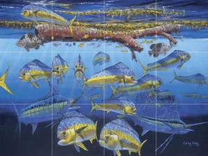 Ceramic Backsplash Tile Mural Fishing Kitchen/Bathroom/Shower - Cover - Picture 1 of 13