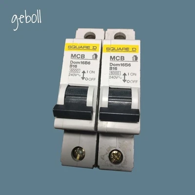 2 X SQUARE D DOM16B6 MCB SQUARE D 16 AMP MCB 1P 16A B16 Dom16B6 - Image 1 of 4
