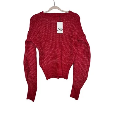NUEVO CON ETIQUETAS Zara rojo y blanco cuello redondo suéter talla pequeña oversize  Foto 1 de 4