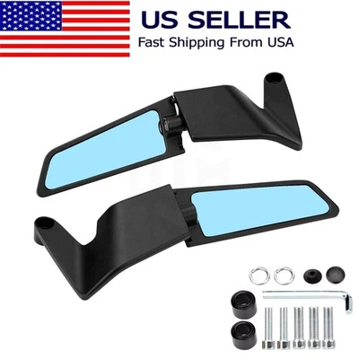 FOR Kawasaki Z400 Z650 Z900 Z1000 Motorcycle Rectangle Rearview Mirrors 8 / 10mm - Изображение 1 из 4
