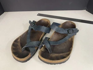 Pre-Owned Women Birkenstock Birki’s Black Toe Loop Sandals Size Ladies 7 EU 38 - Picture 1 of 8