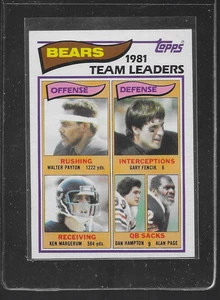 1982 TOPPS FOOTBALL # 292 WALTER PAYTON TEAM LEADERS NICE CARD - Picture 1 of 2