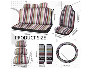 Car Seat Covers Set Boho Style 14pcs - New - Picture 1 of 8