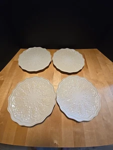 Pioneer Woman Farmhouse Lace Linen Salad Plates - Excellent Condition - Picture 1 of 11
