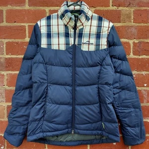 KATHMANDU Blue Tartan Puffer Duckdown 550 Epiq V2 Pertex Zip Jacket - Size 8 - Picture 1 of 6