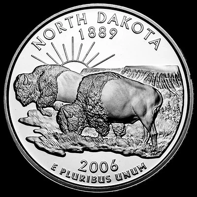 2006 S North Dakota State Gem Mint Proof ~ Statehood Washington Quarter Dollar - Image 1 of 2