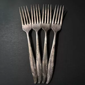 4 posate Oneida Community argento fiori forchetta posate argenteria anni 60 - Foto 1 di 13