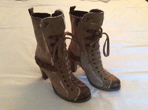 “Vic Matie” Suede Leather Laced Boots Italy Size UK5 Euro 38 - Picture 1 of 5