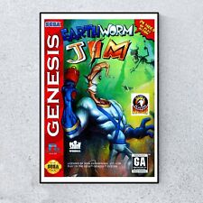 Earthworm Jim Sega Mega Drive Genesis Retro Gaming A4 Poster Wall Art