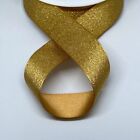 Gold Satin Glitter 25mm Ribbon 3 metres