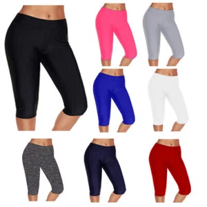 Women Long Swim Shorts Boardshort High Waisted Bottom Tankini Swimwear Pants - Picture 1 of 28