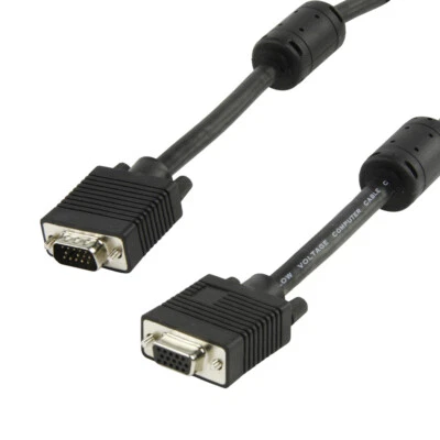 VGA Monitorkabel Verlängerung 5 Meter HighEnd HD15 Stecker Buchse Ferritkern 5m - Bild 1 von 2