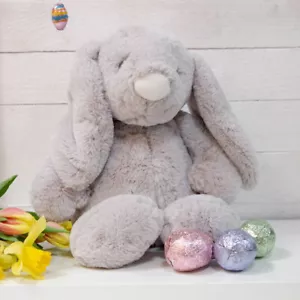 Large Bambino Grey Bunny Rabbit Soft Plush Toy 31cm, New Baby, Child Easter Gift - Picture 1 of 12