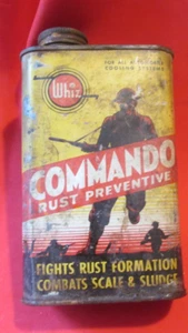 WHIZ COMMANDO ROSTSCHUTZ 16 Unzen METALL BLECHDOSE GAS & ÖL WERBUNG VTG - Bild 1 von 6