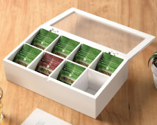 Ortega Kitchen 8 Cube Bamboo Tea Box - White Free Shipping