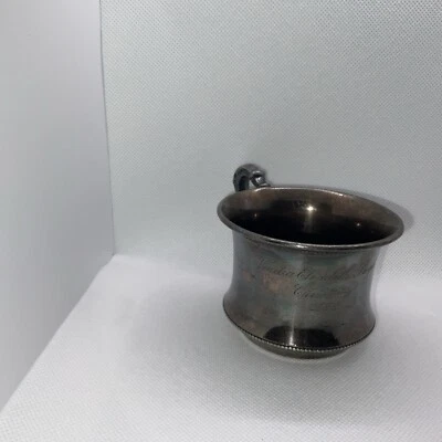 REED & BARTON Atq MANEJADO BEBÉ 2 1/2” taza caballito de mar cuentas dorado #2050 Foto 1 de 4