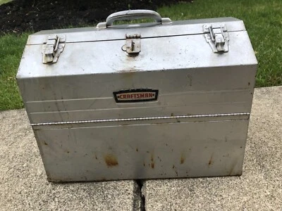 Vintage Craftsman #6536 Tombstone Metal Tool Box Cantilever Hip Roof Trays - Image 1 of 4