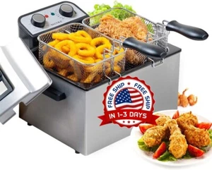 Electrica de aceite comercial fritadeira de papas fritas 3 canastas - Picture 1 of 9