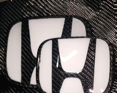 CARBON FIBER HONDA ACCORD BADGE EMBLEM 10th G ACCORD WHITE - Image 1 of 4