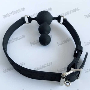 Quality medical silicone triple Balls Mouth Gag bondage Restraints Soft silica - Picture 1 of 3