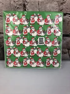 Vintage Natale 24 tovaglioli di carta da cocktail nuovi sigillati HO HO HO Babbo Natale - Foto 1 di 5