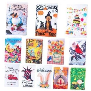 12 Pack Seasonal Garden Flags, One-sided 12 X 18 Inch Yard Flags, Small - Picture 1 of 6