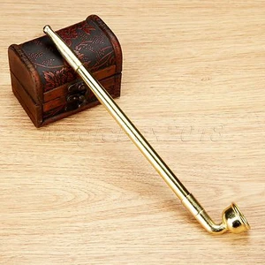 Collectable Smoking Pipe Retractable Tobacco Stem Zinc Copper Straight Large - Picture 1 of 10