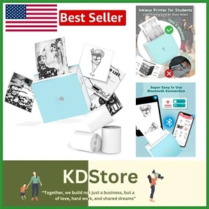 Compact Bluetooth Mini Printer with Thermal Stickers - Perfect for Work & School - Picture 1 of 11