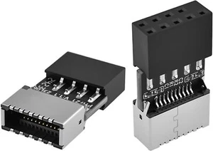 USB 2.0 9Pin Male to USB 3.1 Type E(A-Key) Female Mainboard Front Panel Socket - Picture 1 of 10