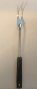 Vintage Ekco Keyhole Carving Fork. Hot Dog Fork. Black Plastic Handle 12" - Picture 1 of 1