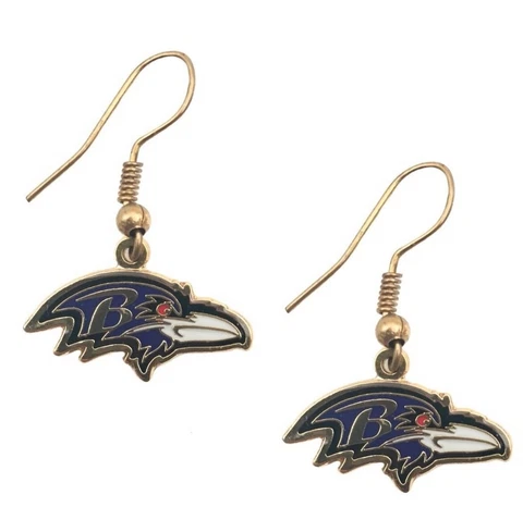 Baltimore Ravens NFL J-Hook Team Logo Women’s Dangle Earrings Cover