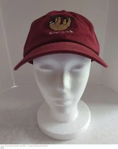 SLOW DOWN Dad Brand Hat Strapback Burgundy - Afbeelding 1 van 5