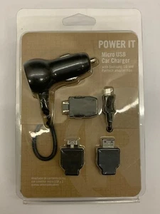 Micro USB and GPS Car Charger with Samsung LG Pantech Adapter GPS Tips Black New - Picture 1 of 12