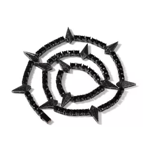 White Gold Plated Iced Out CZ Spiked Tennis Chain For Men Necklace Hip Hop 5mm - Picture 1 of 20