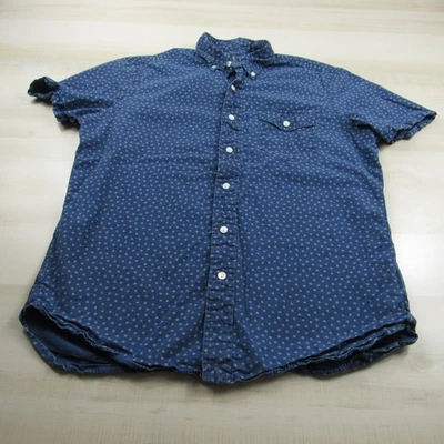 Ralph Lauren Shirt Men Medium Blue Stars Button Down Cotton Short Sleeve - Image 1 of 4